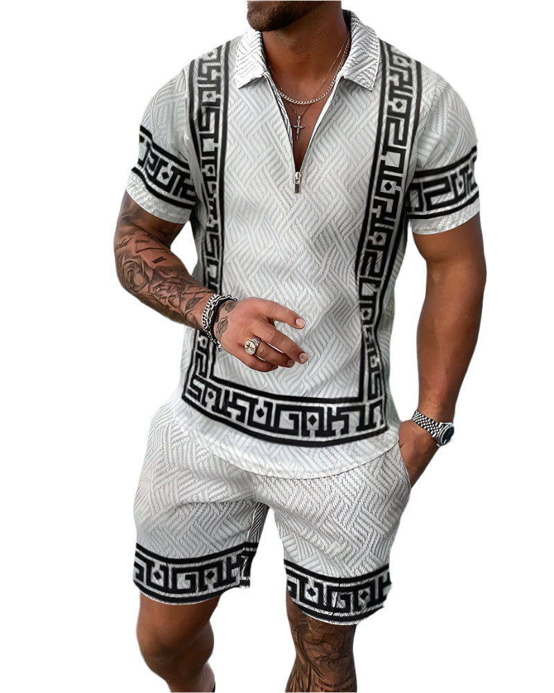 Bohemian Geometric Style Shirt Set