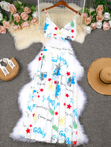 Beach Dance Suspenders Tube Top & Skirts Set