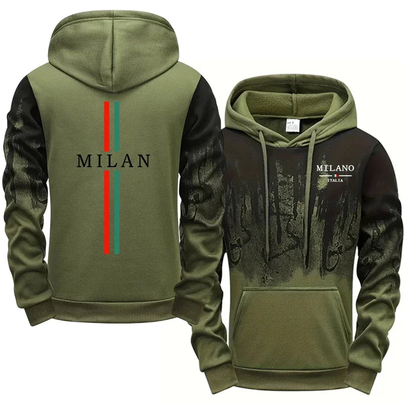 Hot Sales Mens Tracksuit Casual Print Splash-ink Hooded Sweatshirts Sports Jogging Mens Clothing Fashion Single Piece Tops Pants