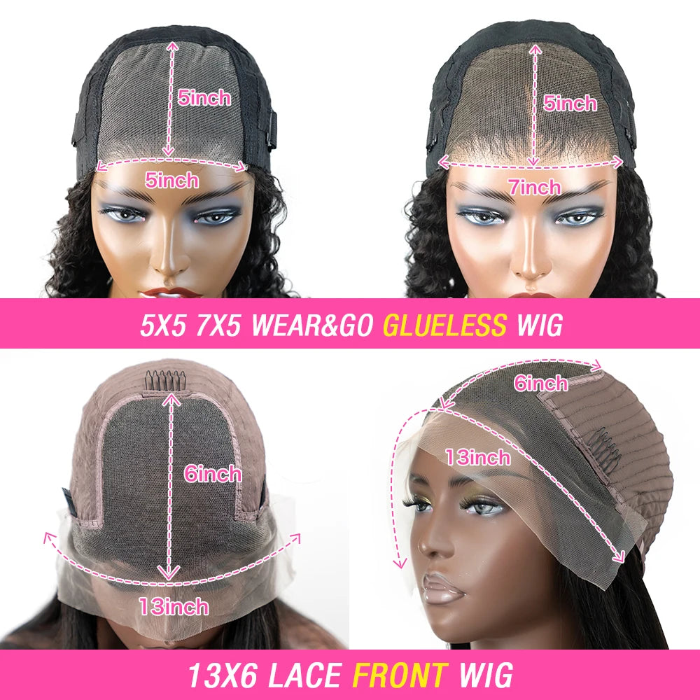 Wear And Go Deep Wave Glueless Human Hair Wig