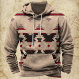 Men Hooded Vintage Print  Sweatshirt