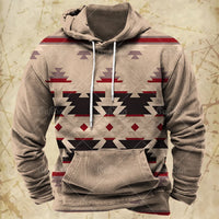 Men Hooded Vintage Print  Sweatshirt