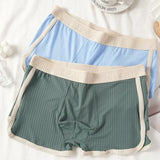 Men's Fashion Striped Boxer Shorts Underwear Sexy Panties Casual Male Boxers Homme U Convex Shorts Lingerie Underpants
