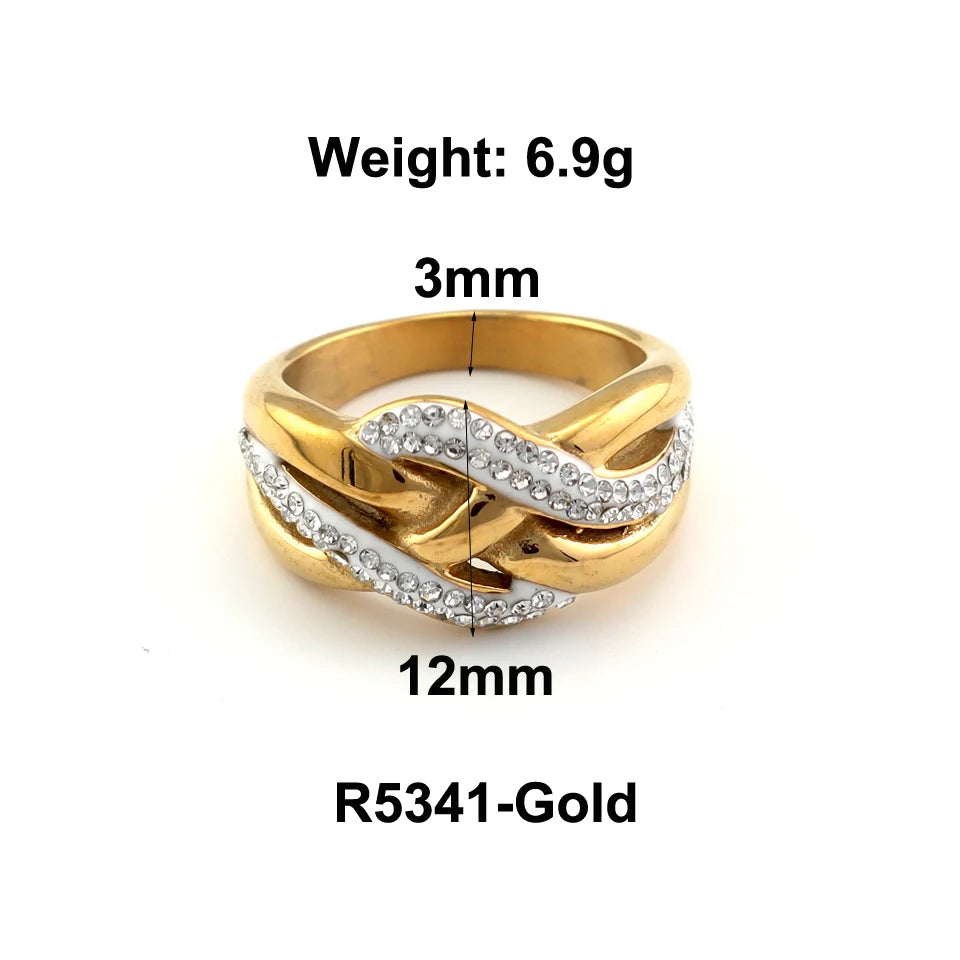 New Design Luxury Shiny Crystal Rings 18 K