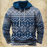 Men Hooded Vintage Print  Sweatshirt