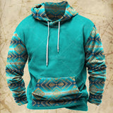 Men Hooded Vintage Print  Sweatshirt