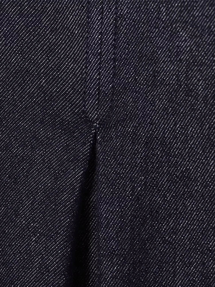 Solid Color High-Waisted Wide-Leg Jeans