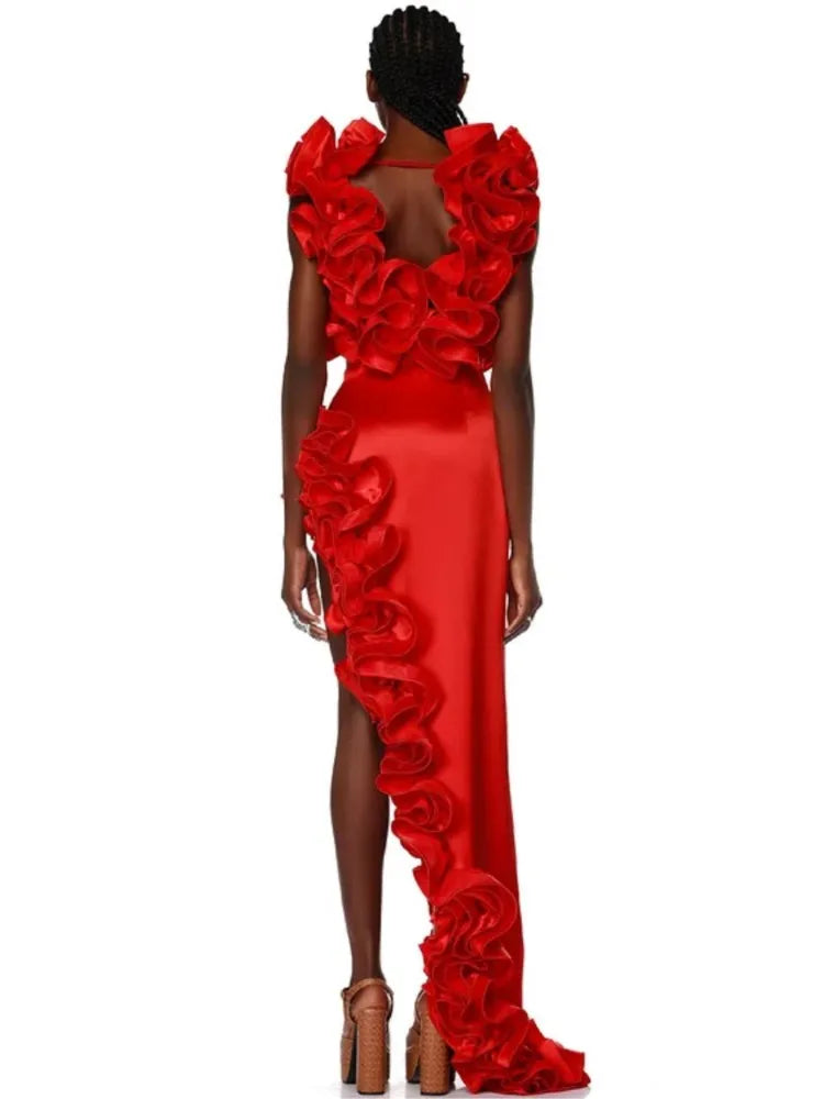 Women Ruffle Splice Bikini With Skirt