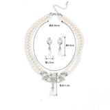 Personality flower Pearl Wedding Necklace Earring