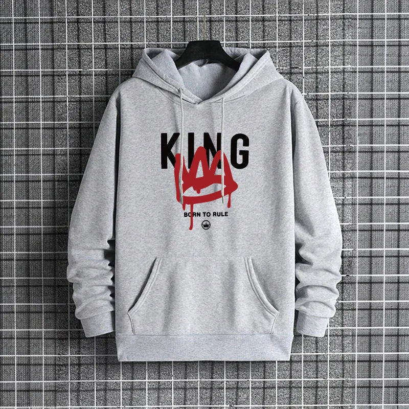 King Printing Mens Tracksuit Clothing Casual Sweatshirts Outdoors Sports Jogging Mens Hoodies Street Sportswear Autumn Winter