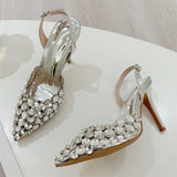 Women Sexy Pointed Toe Elegant Crystal Pumps