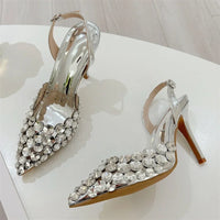 Women Sexy Pointed Toe Elegant Crystal Pumps