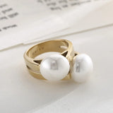 Elegant Shell Simulated Pearl Rings for Women