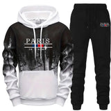 2025 New Mens Tracksuit Casual Printing Splash-ink Hooded Sweatshirts Daily Sports Jogging Mens Clothing Single Piece Tops Pants