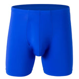 Men Underwear Boxers Shorts Solid Ice Silk Panites Man Breathable U Convex Pouch Middle Long Leg Underpants Cueca Calzoncillo