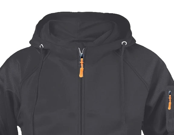 Men's Fashionable Solid Color Multi Pocket Zipper Hoodie