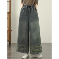 Retro Heavy Embroidery Ethnic Style Pants