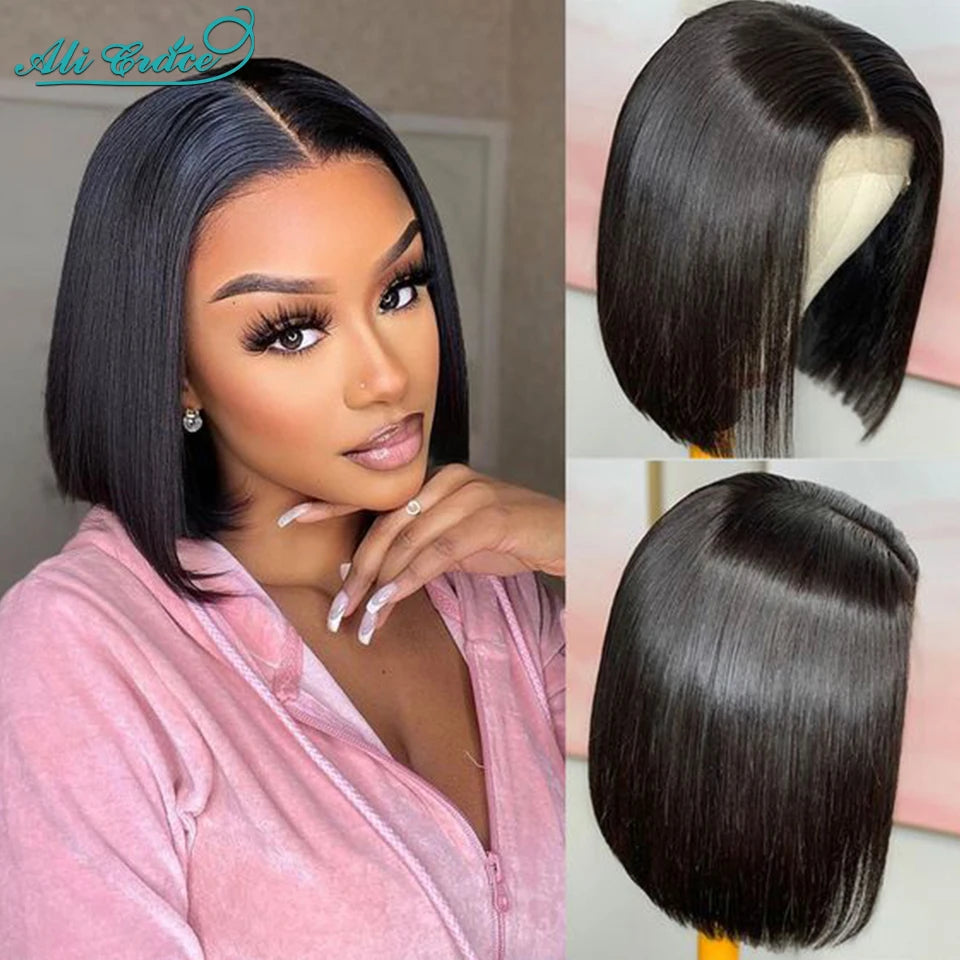 4x4 Lace Short Bob Grace Hair Straight Wig