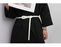 Thin Knotted Belts for Women Belt Lady Waist Band Soft Leather Waist Belt Solid Color Strap Dress Coat  Accessories Luxury
