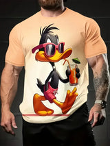 Cartoon Funny Duck Print Overszied T Shirt