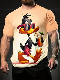 Cartoon Funny Duck Print Overszied T Shirt