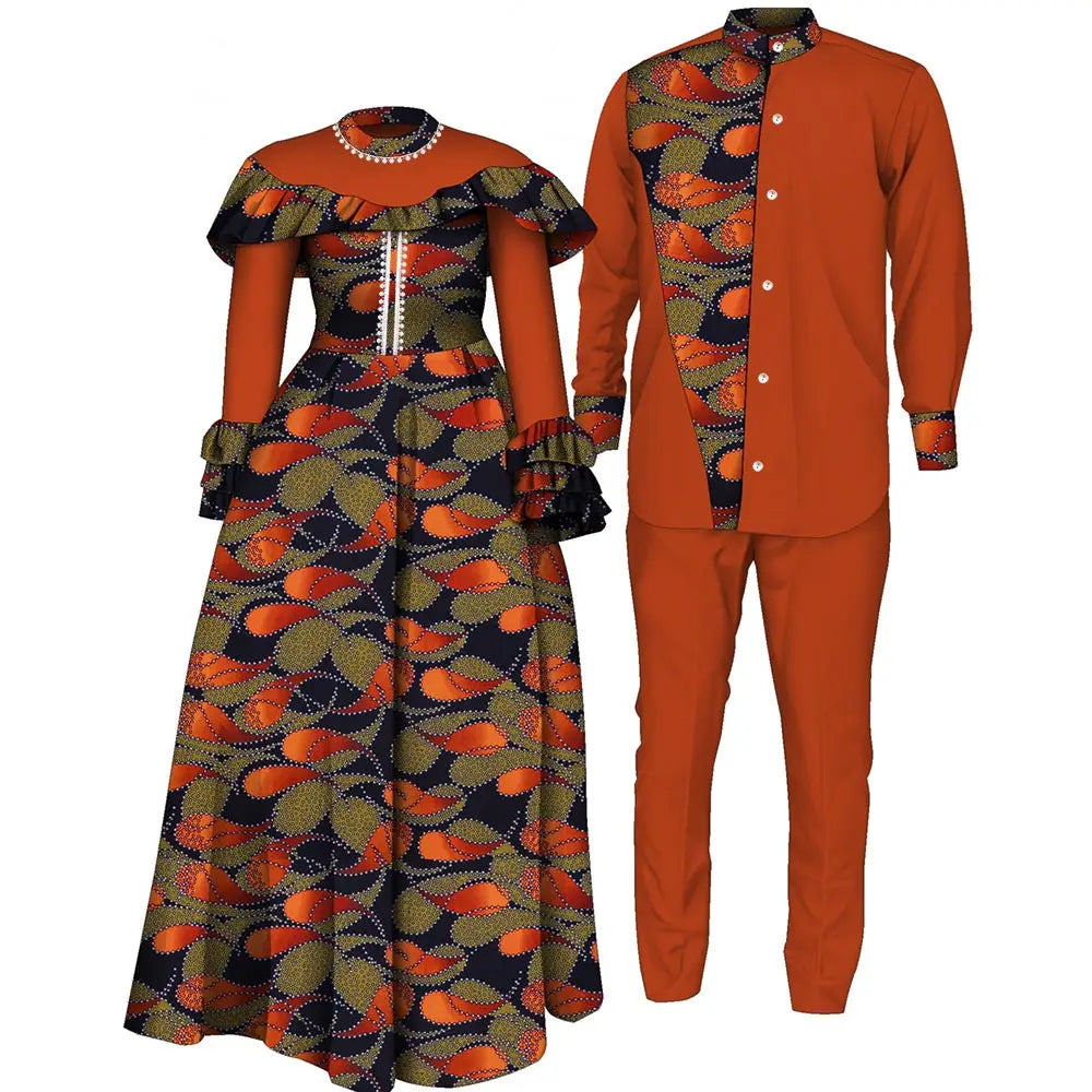 African Couple dress Top and Pants Suits - Wyq1093