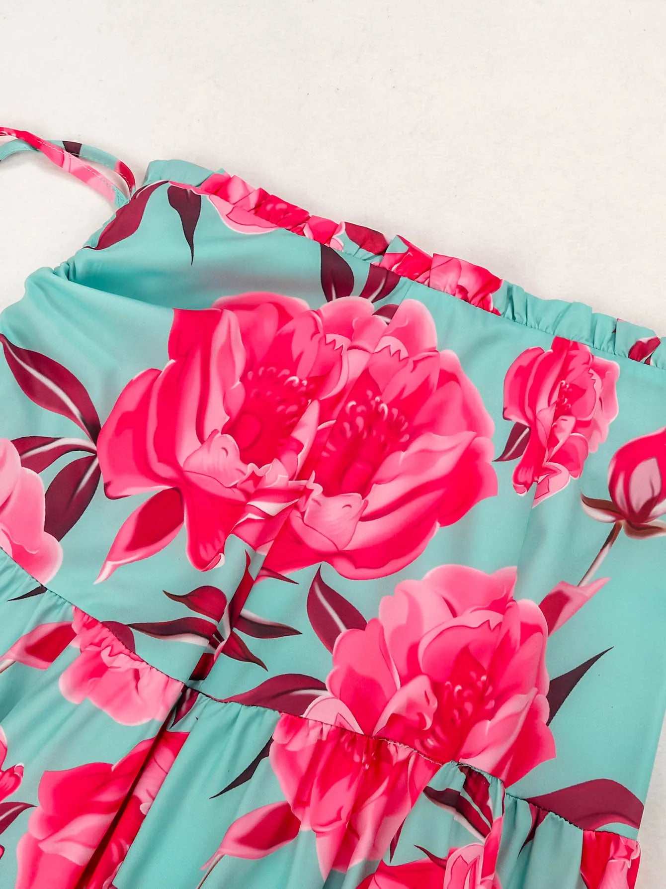 Two Pieces Sweet Printed Bra Beach Robe