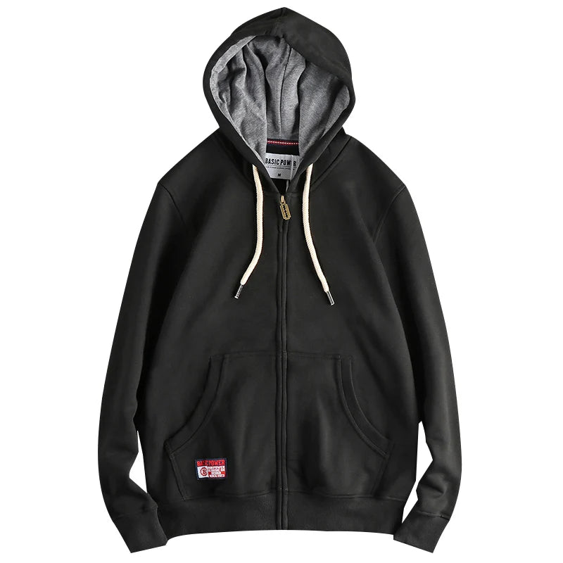Cardigan Men's Casual Pure Color Zipper Hoodie