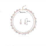 Personality flower Pearl Wedding Necklace Earring