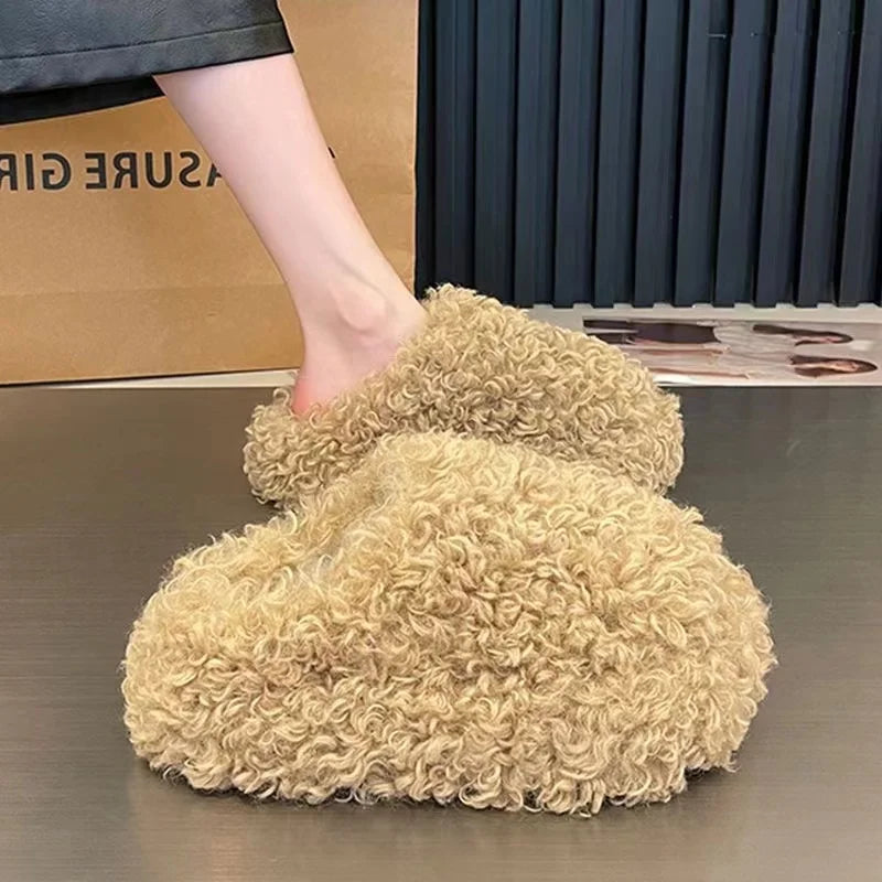 Comfortable Warm Fluffy Plush Velvet Slippers