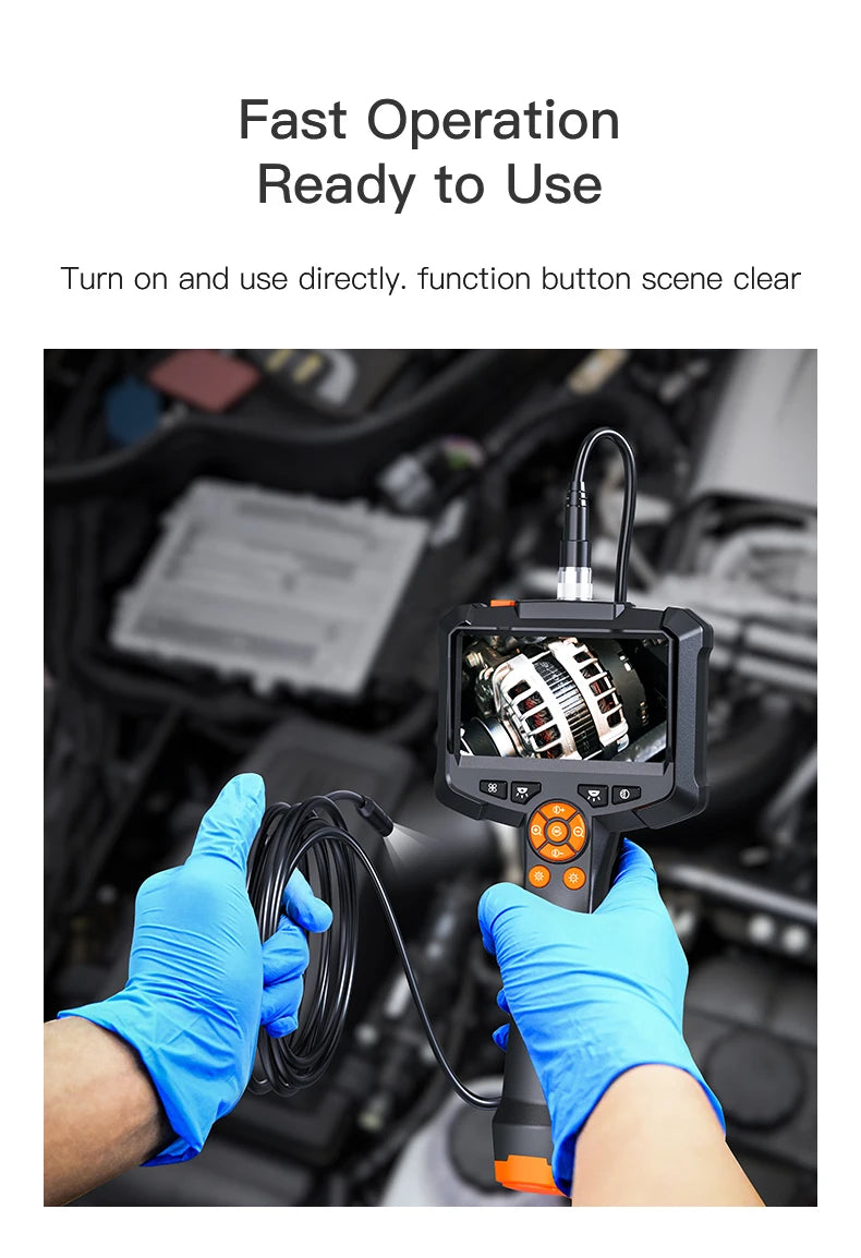 Industrial Endoscope Camera 4.3 "Single Dual Lens HD 1080P Car Inspection Borescope IP67 Waterproof Sewer Camera With LED