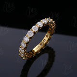 14K 18K Gold Plated Ring S925 Silver Pave Ring White Moissanite Ring