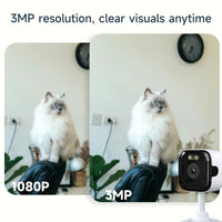 HEIYOUCAM Window Camera - Replaces Outdoor Cameras | 2.4/5GHz Wi-Fi | 3MP Resolution | Full-Color Night Vision Through Window |