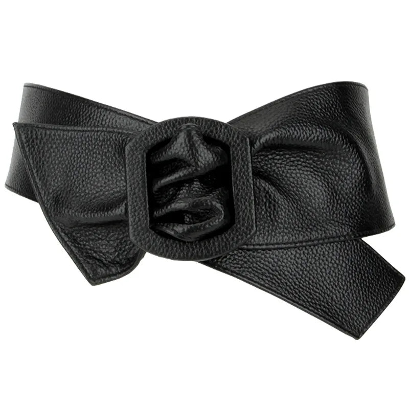 Women Belt for Dress Genuine Leather Bowknot Wide Belts Wrap Waistband Coat Corset Designer Luxury Brand Cummerbunds Waistbelt