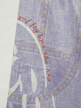 Plus Size Women's Denim-Look Shorts with Shark Print