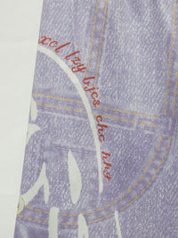 Plus Size Women's Denim-Look Shorts with Shark Print