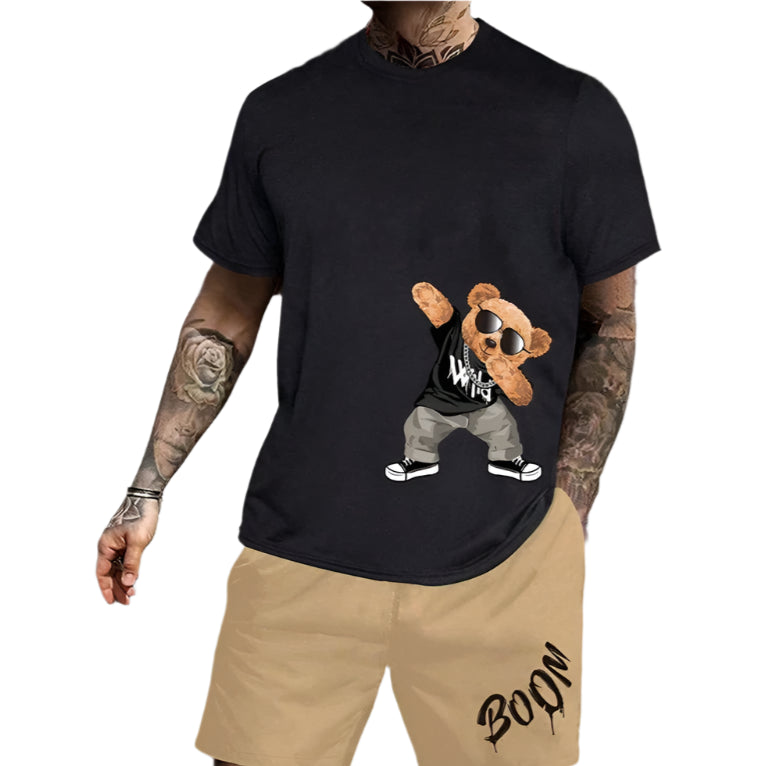 Men's Fun Bear Summer Short Set