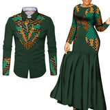 African Clothes for Couple African Clothing for Lovers Man's Woman's Long Party Maxi Dress WYQ