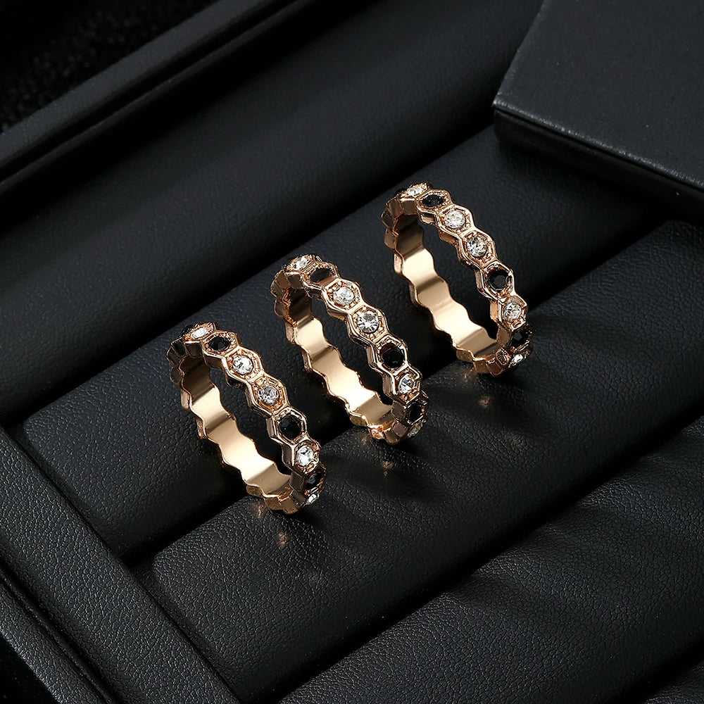 Three-Pack of Fashionable and Creative Gold Alloy Rings