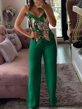 Women Slim Print Tops And Pants