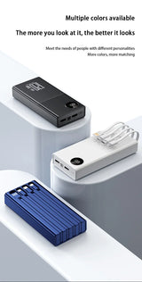200000mAh 120W Power Bank Large Capacity Super Fast Charge Portable Power Bank With 4 Charging Cables LED Digital Display New