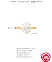 ROXI Elegant Geometry Egg Shape Crystal Gold Rings for Women