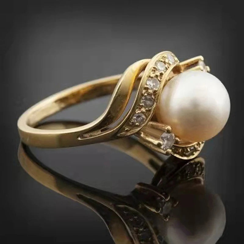 Huitan Gold Color Women Wedding Rings