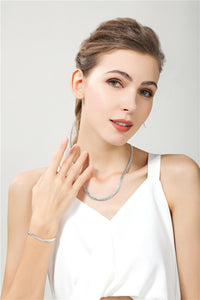 18K Gold/Silver Color 6mm Full Sideways Necklace 8/18/20/24 Inch