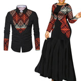 African Clothes for Couple African Clothing for Lovers Man's Woman's Long Party Maxi Dress WYQ