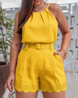 Fashion Skinny Sleeveless Suspender Set