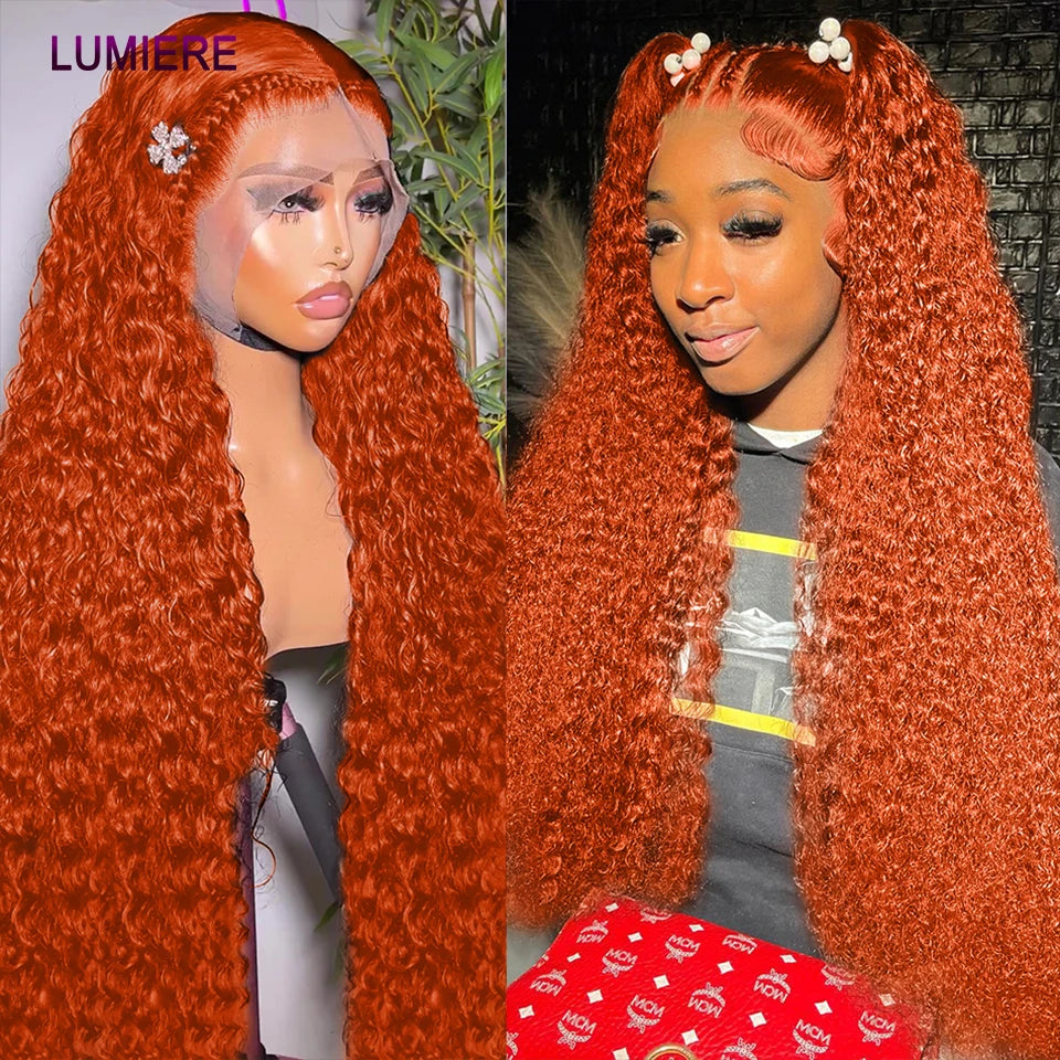 Ginger Deep Water Curly Wave Transparent Hair Closure