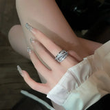 Rhinestone Ring Multi-layer Winding Rings for Women Wedding Full Zircon