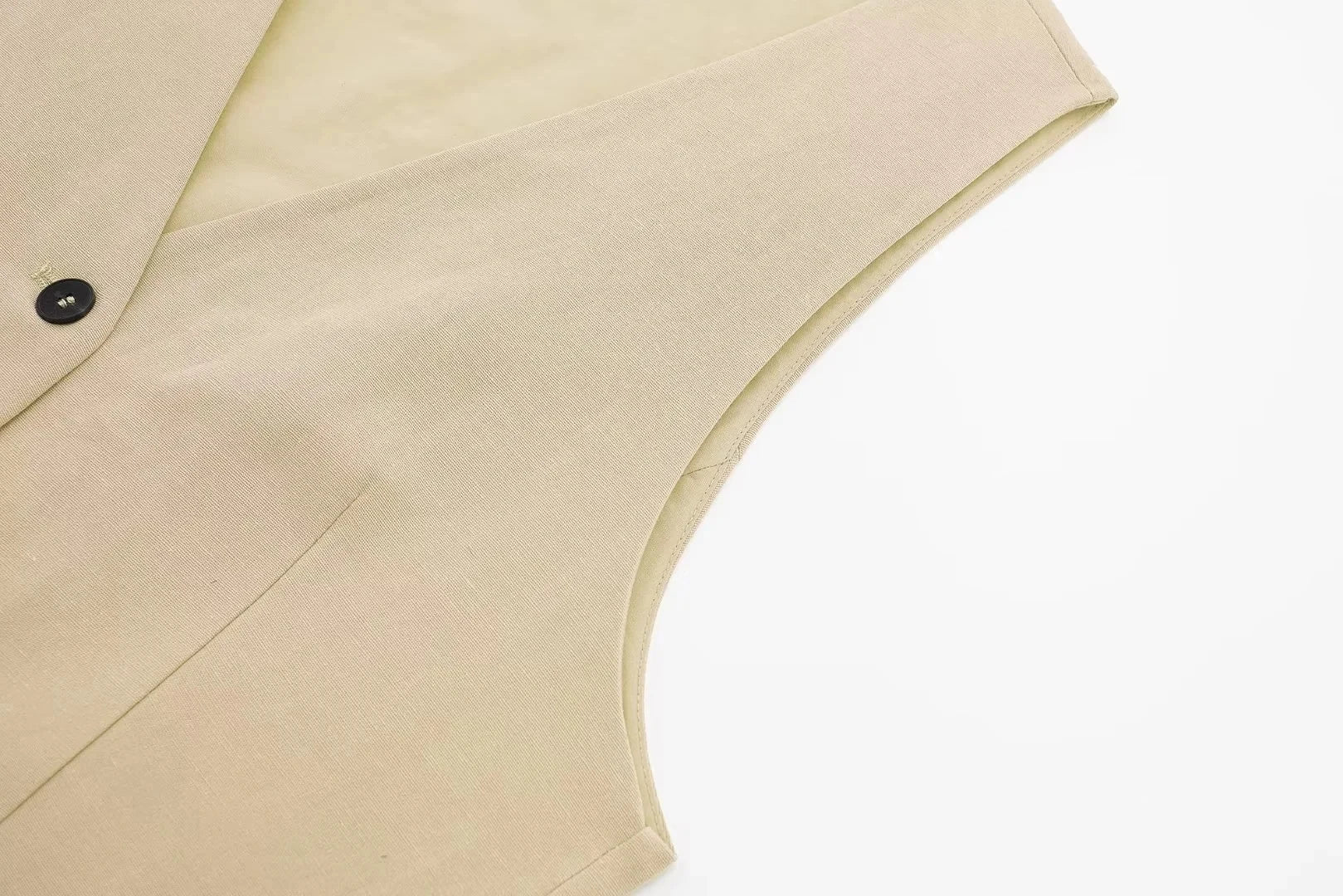 Women V Neck Button Crop Vest Top & Short Set