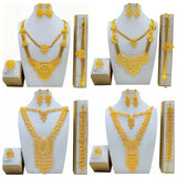 24K real gold  9999 yellow gold Jewelry suit Long Necklace suit Bracelet